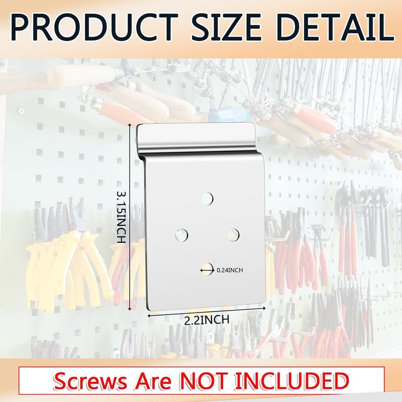 Pelopy 20 Pack Slatwall Metal Plate Mount Backplate Mounting Adapter to Make Items Slatwall Compatible Heavy Duty Steel Bracket with 4 Pre-Drilled Holes Backplate for Secure Displays - Image 2